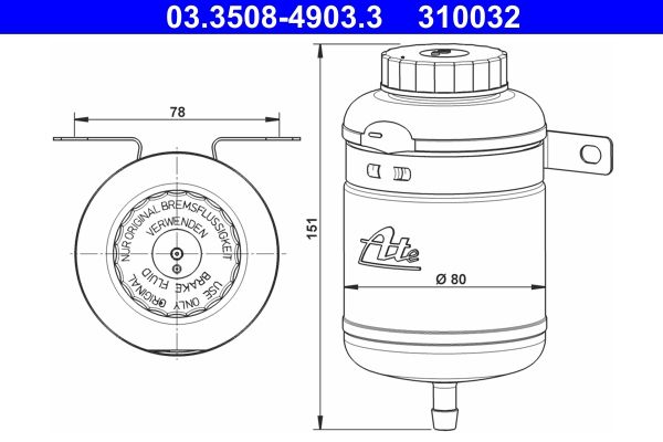 ATE Ausgleichsbehälter, Bremsflüssigkeit 03.3508-4903.3