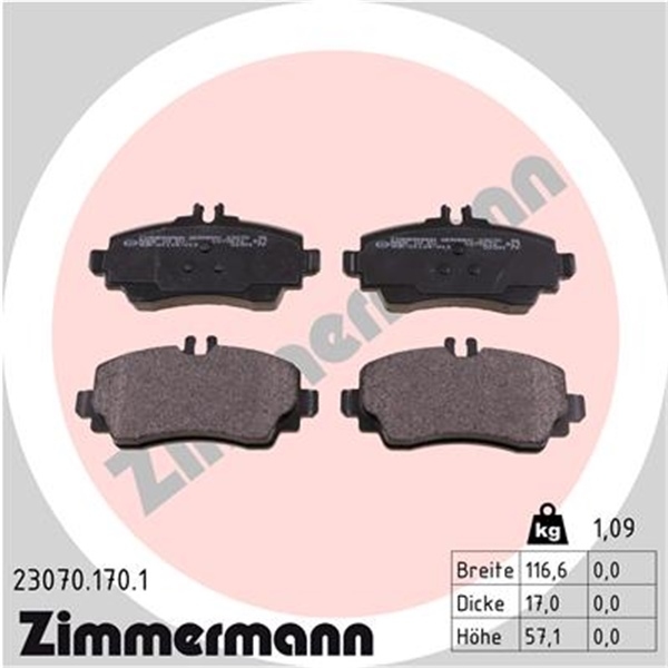 Zimmermann Bremsscheiben + Beläge + Wk Mb A-Klasse W168 A210 vorne + hinten