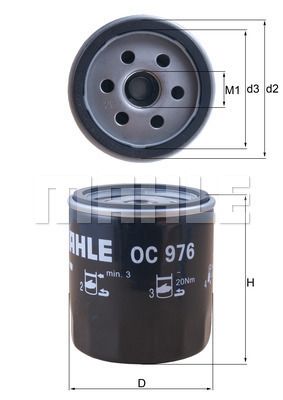 MAHLE/KNECHT Ölwechselfilter OC 976  