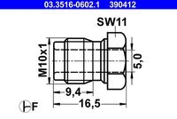 Ate 03.3516-0602.1 Überwurfschraube für Mercedes Benz Mercedes Benz Porsche Vag