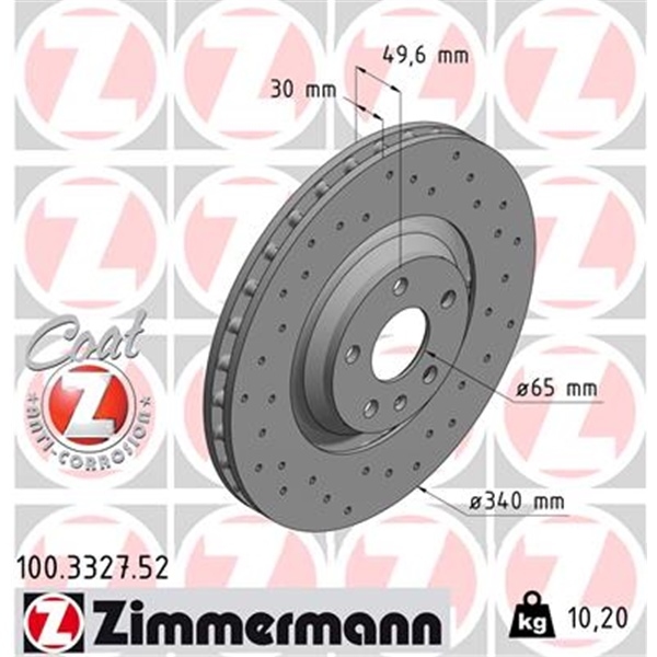 Zimmermann Sportscheiben Beläge Für Audi Tt (8J) 3.2 V6 + Tts vorne hinten