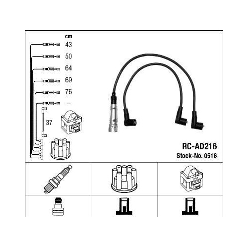 Ngk 0516 Zündleitungssatz für Audi Seat Skoda VW Lamborghini Bentley