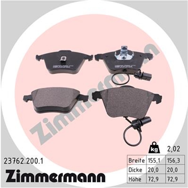 Zimmermann Bremsscheiben + Beläge für AUDI A6 4B C5 Pr-1Lg/1La vorne