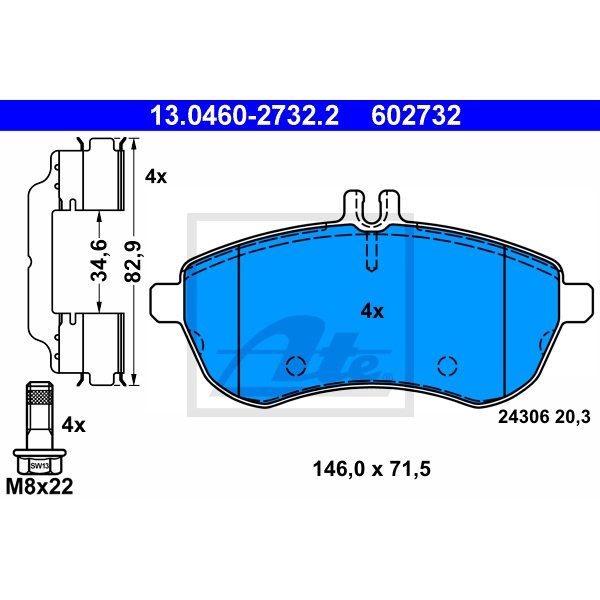 ATE Bremsscheiben 295mm Beläge vorne für MERCEDES E-Klasse W212 S212 C207 A207