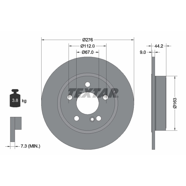 Textar Bremsscheiben + Beläge hinten für MERCEDES A-Klasse W176 + B-Klasse