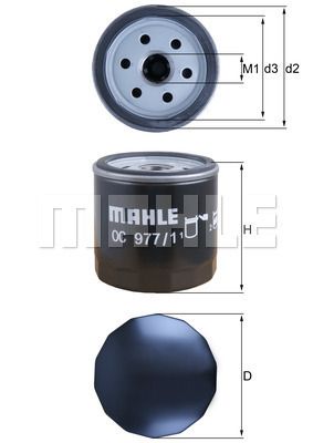 MAHLE/KNECHT Ölwechselfilter OC 977/1   Audi 04E115561, Seat 04E115561B