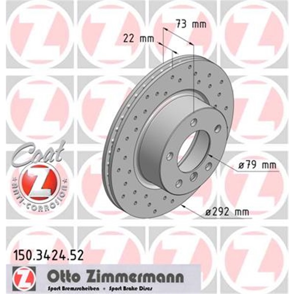 Original Zimmermann Sport Bremsen 2 Bremsscheiben 4 Bremsbeläge vorne