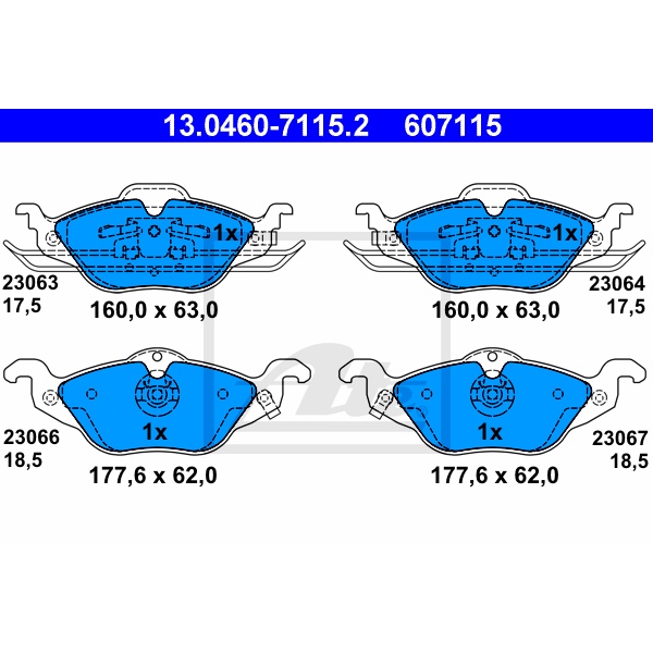ATE Bremsenset vorne + hinten Bremsscheiben + Bremsbeläge für OPEL Astra G Cc