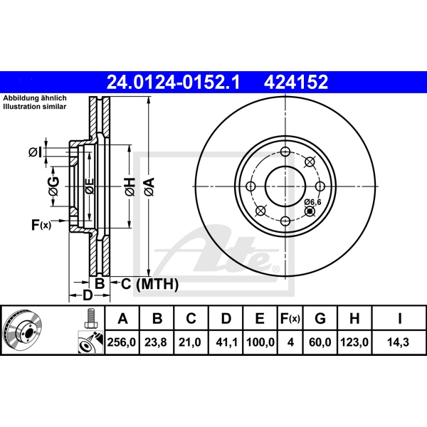 ATE Bremsenset vorne + hinten Bremsscheiben + Bremsbeläge für OPEL Astra G Cc