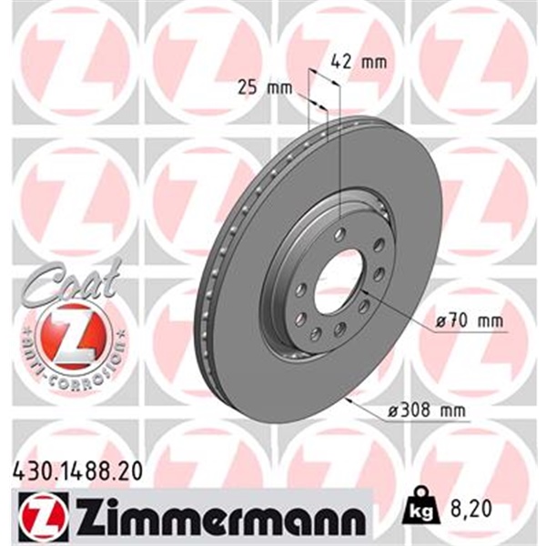 Zimmermann Bremsenset vorne  hinten Bremsscheiben  Bremsbeläge für OPEL Zafira B