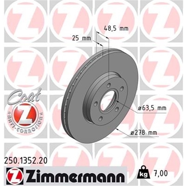 Zimmermann Bremsscheiben  Bremsbeläge für FORD Focus C-Max Focus Ii vornehinten
