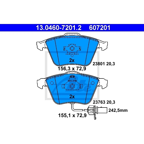ATE BREMSE BREMSEN BREMSSCHEIBEN BELÄGE VORNE AUDI A6 4F2 C6 2.7 TDI