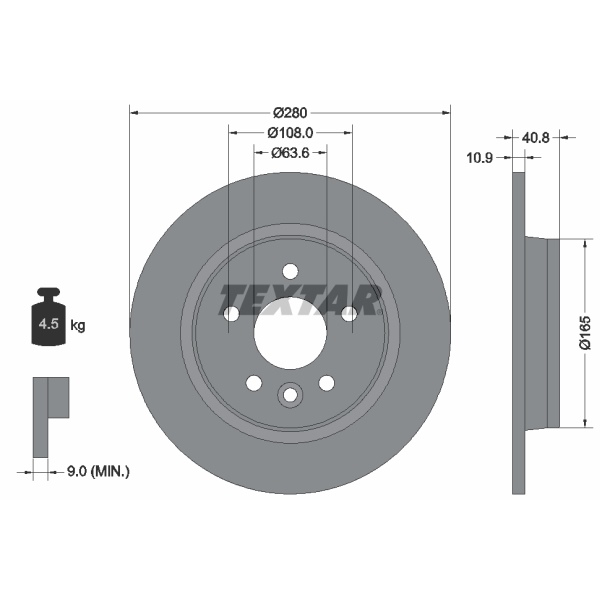 Textar Bremsscheiben + Beläge hinten für FORD Focus Ii Mk2 Nur 2.5 St