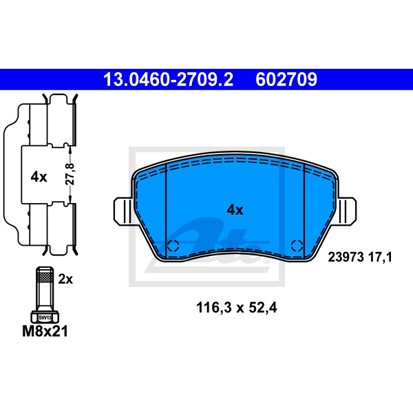 ATE Bremsenset vorne + hinten Bremsscheiben + Bremsbeläge für RENAULT Clio Iii