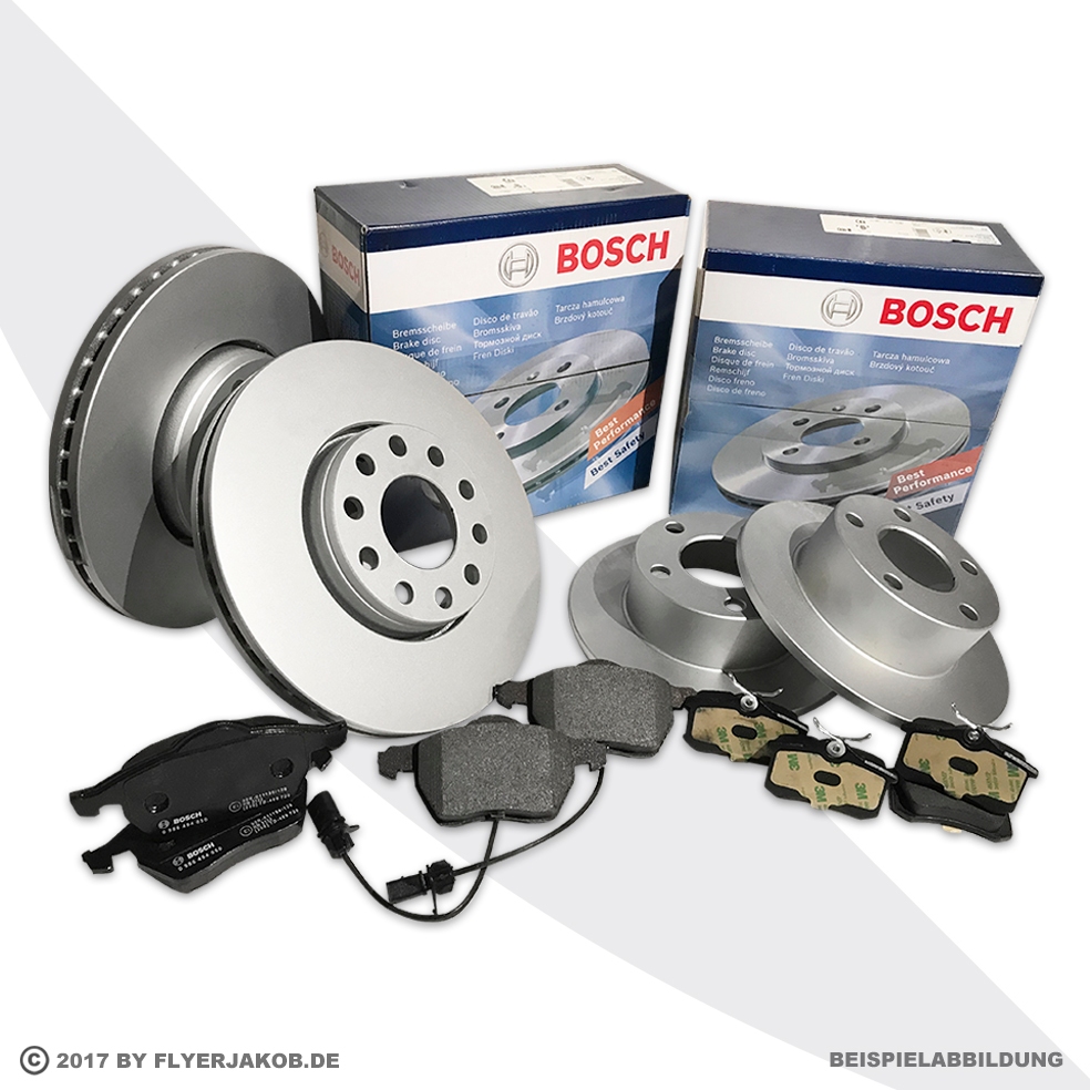 Bosch Bremsscheiben+Beläge vorne+hinten für VW T5 Transporter 2E3