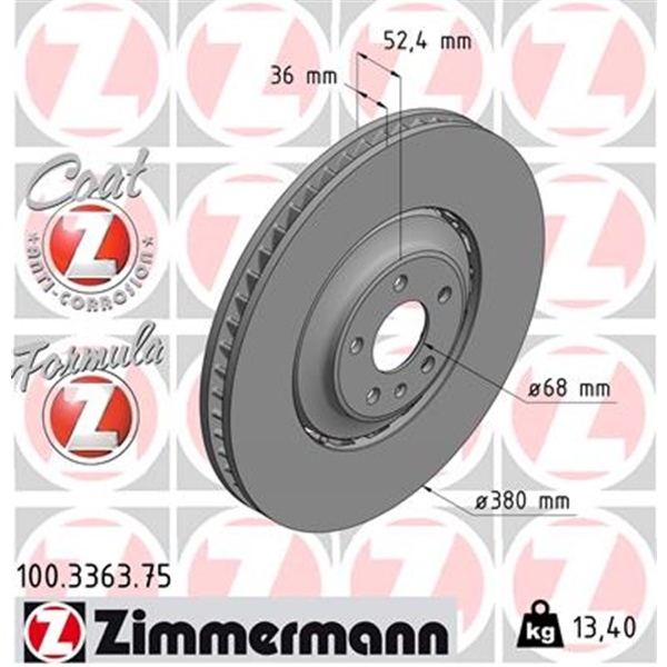 ZIMMERMANN BREMSSCHEIBEN 380mm BELÄGE VORNE AUDI Q5 SQ5 8RB A8 4H