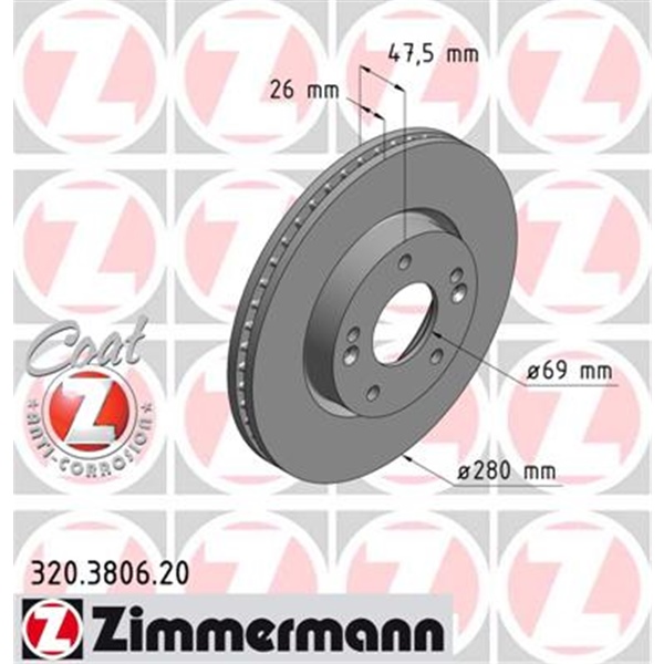 Zimmermann Bremsen Kit Bremsscheiben + Beläge Hyundai Ix20 Tucson Kia Soul vorne