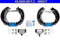 Ate 03.0520-5017.3 Bremsbackensatz Hinterachse für Renault Dacia