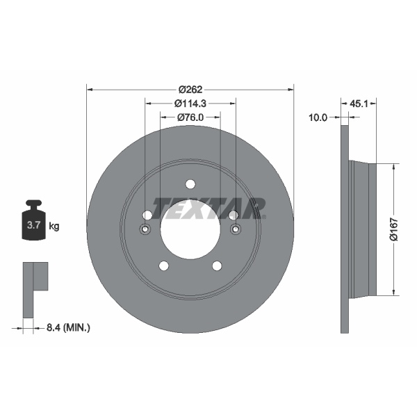 Textar Bremsscheiben + Beläge hinten - für KIA Ceed + Pro Cee'D