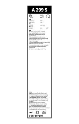 BOSCH Wischblattsatz A299S 3397007299