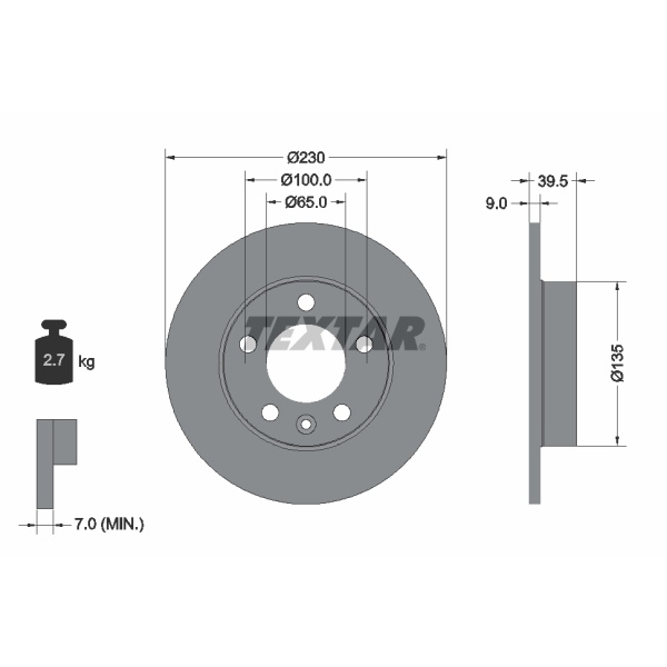 Textar BREMSSCHEIBEN + BELÄGE HINTEN SKODA OCTAVIA 1U + FABIA 6Y + ROOMSTER 5J