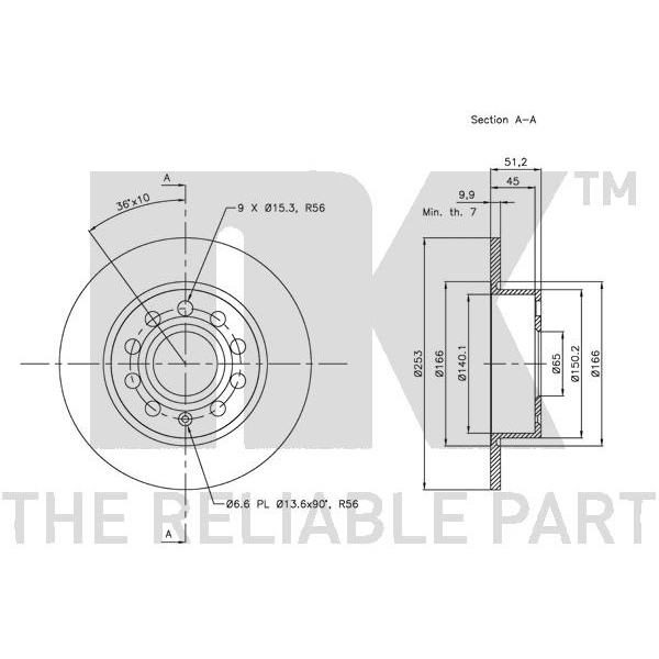 NK BREMSSCHEIBEN 253mm + BELÄGE HINTEN AUDI A3 VW GOLF 5 6 LEON OCTAVIA